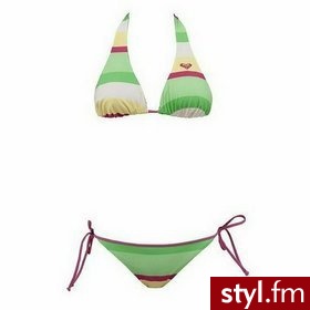 Roxy Kostium kąpielowy LAGUNA STRIPE 70'S LOWRIDER TIE SIDES RB multikolor roz. M - Na plażę Bielizna Moda