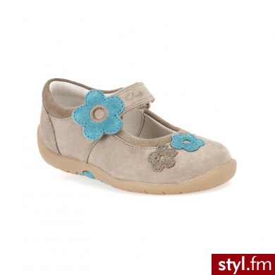 CLARKS Girls Baleriny SOFTLY CANDY mushroom leather - Balerinki Buty Moda
