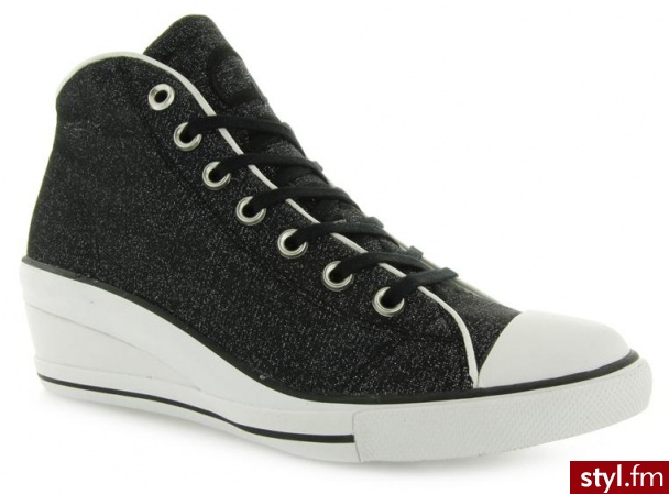 Guess TRAMPKI FIONA GLITTER FABRIC ACTIVE BLack Silver - Koturny Buty Moda