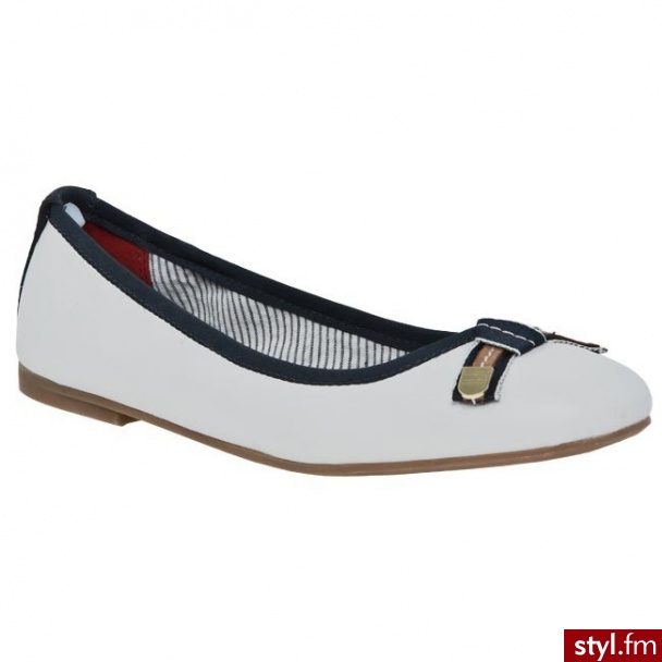 TOMMY HILFIGER Baleriny Candy 1B FW56815152 100 Biały (White) 100 - Balerinki Buty Moda