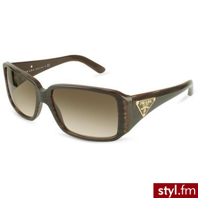 Triangle-Crest Rectangular Sunglasses - Prada - Polyvore. Pobrano ze strony: http://www.polyvore.com/triangle-crest_rectangular_sunglasses_prada/thing?id=6930653 - Nakrycia głowy Dodatki Moda