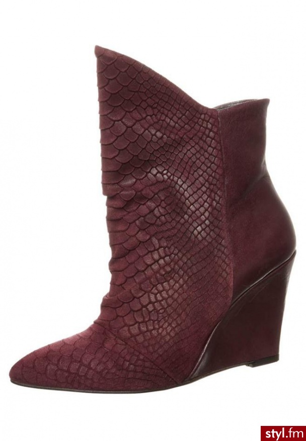 Supertrash NEWPULL Botki na koturnie czerwony (SW13M010) - Botki Buty Moda