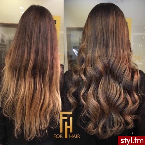 Najlepsze blondy w Warszawie salon For Hair - Brązowe Rozpuszczone Kręcone Na co dzień Długie Fryzury
