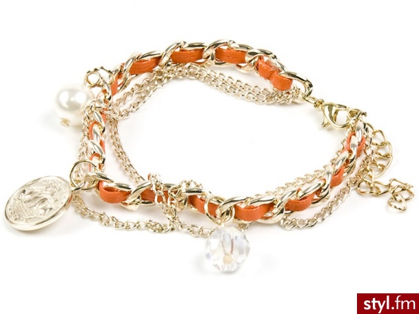 Iloko BRANSOLETKA CHARMSY ORANGE - Wisiorki Biżuteria Moda