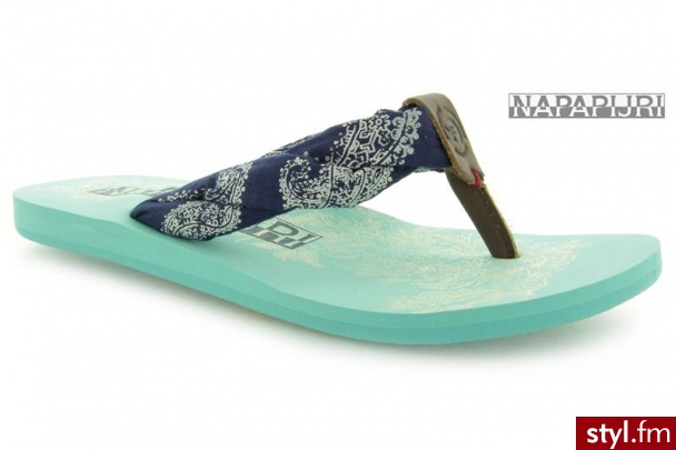 Napapijri Lele thong Blue Paisley - Klapki Buty Moda