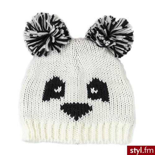 CZAPKA PANDA BIAŁA - Nakrycia głowy Dodatki Moda