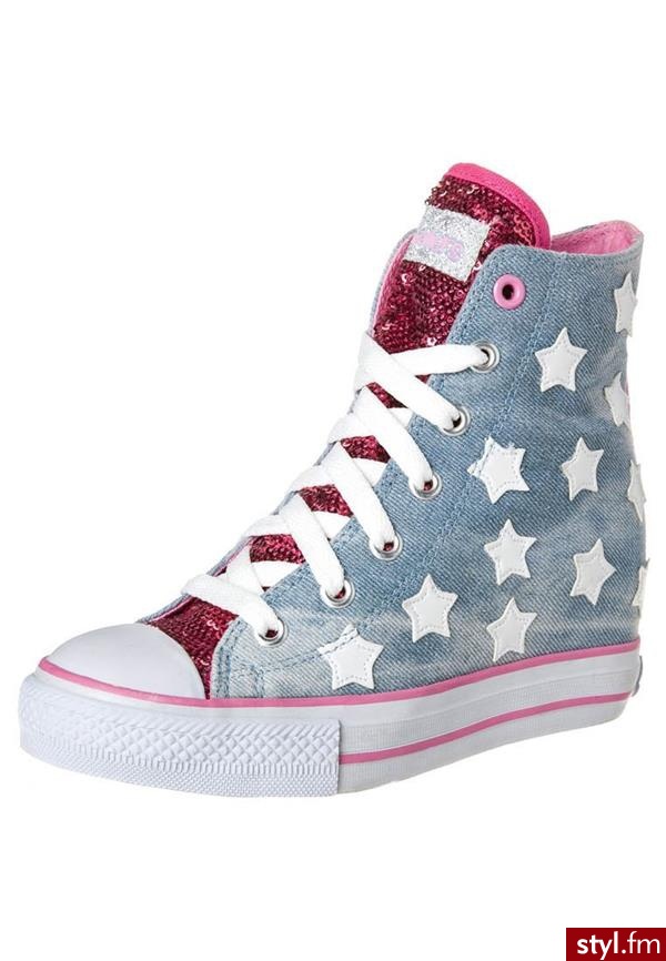 Skechers HYDEE HYTOP GIMME STARRY SKIES Botki na koturnie niebieski (81098L) - Botki Buty Moda