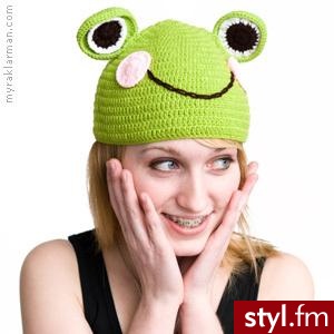 czapa żaba :) - Nakrycia głowy Dodatki Moda