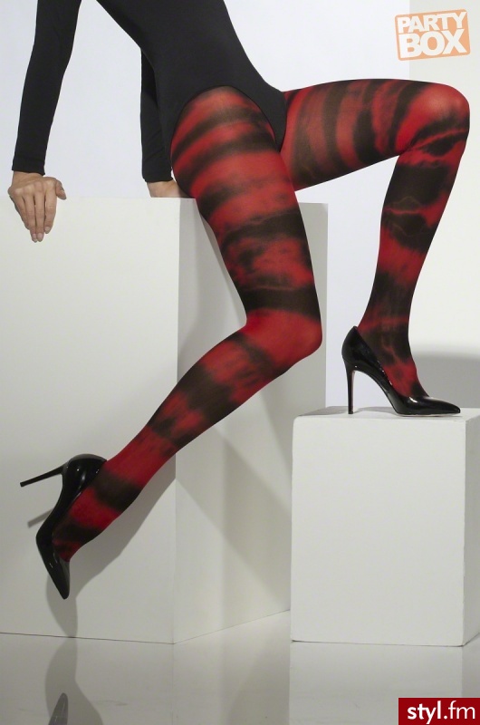 Rajstopy HALLOWEEN czerwone 33426 - Rajstopy Bielizna Moda