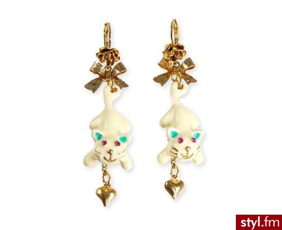 Białe koteczki Betsey Johnson - 45$ - Pozostałe Dodatki Moda