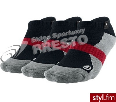Nike Skarpety sportowe stopki 3 szt. Jordan 3pack No Show Jumpman czarno-szaro-czerwony - Sportowe Buty Moda