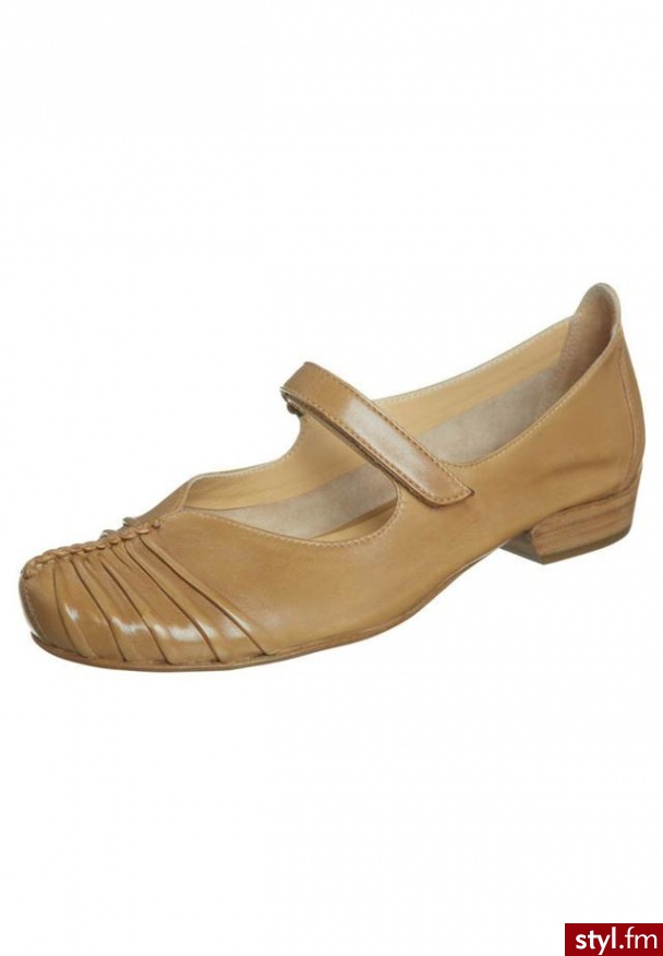 Everybody Baleriny z zapięciem brązowy - Balerinki Buty Moda