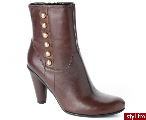 Laurel 85mm Espresso Reviera KOZAKI BEŻOWY - Kozaki Buty Moda