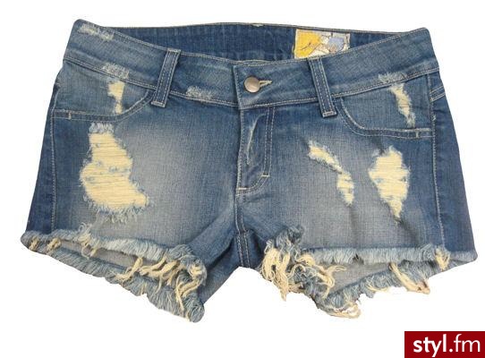 króciutkie poprzecierane szorty z jeansu od Siwy - Pozostałe Ciuchy Moda