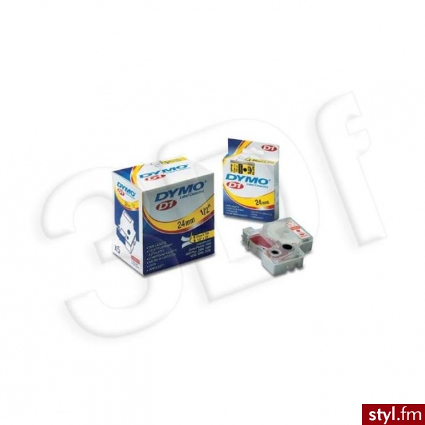TAŚMA DYMO D1- 12MM X 7M CzARNY/BIAŁY (45013) - Bransoletki Biżuteria Moda