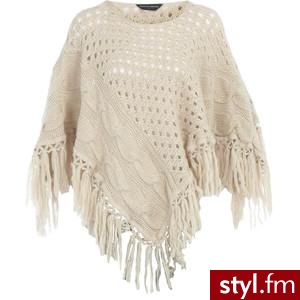 Oatmeal cable knit poncho - Dorothy Perkins - Polyvore. Pobrano ze strony: http://www.polyvore.com/oatmeal_cable_knit_poncho/thing?id=26866937 - Pozostałe Ciuchy Moda