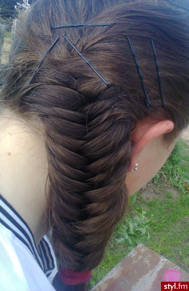 Brązowe Warkocze Proste Na co dzień Średnie Fryzury