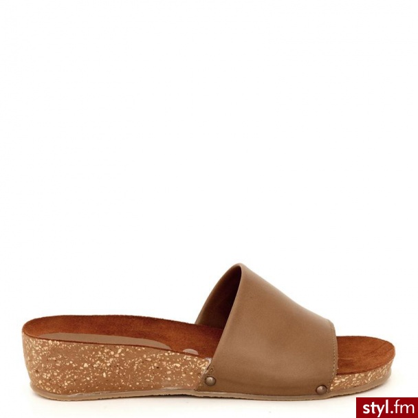 Venezia  Klapki Na Koturnie 390 Buf Taupe - Klapki Buty Moda