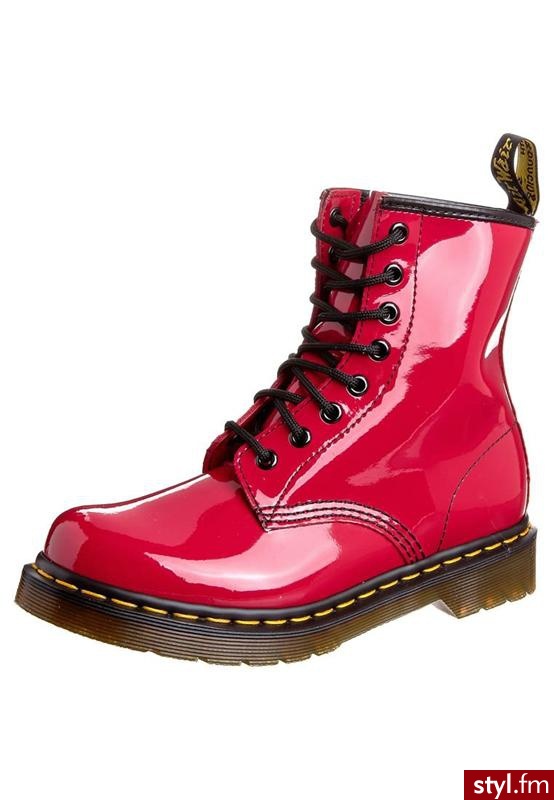 Dr. Martens ORIGINAL "1460 BLACK PAYTENT" Botki & botki do kostki czerwony - Botki Buty Moda