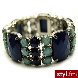 Clara\\\'s Aqua & Blue Rhinestone Stretch Bracelet - Polyvore. Pobrano ze strony: http://www.polyvore.com/claras_aqua_blue_rhinestone_stretch/thing?id=9060281 - Pozostałe Dodatki Moda