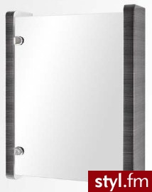 Antado szafka wisząca z lustrem 40x65 lewa czarna w srebrne paski B-040/44 L - Paski Dodatki Moda