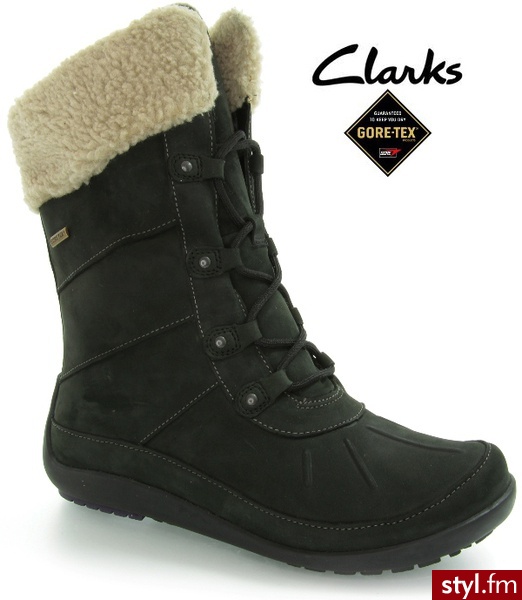 Clarks ŚNIEGOWCE NEMO CHILL GORE-TEX BLACK - Kozaki Buty Moda