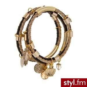 CROWN Multi Coin Leather Bracelets - GIO BERNARDES - Polyvore. Pobrano ze strony: http://www.polyvore.com/crown_multi_coin_leather_bracelets/thing?id=27357893 - Pozostałe Dodatki Moda