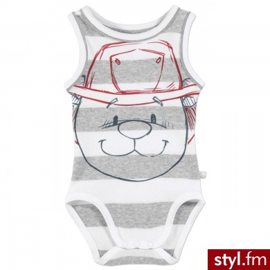 NOUKIES Body dziecięce na ramiączkach Pompier kolor biały/szary biały - Body Bielizna Moda