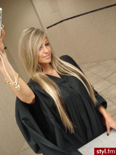 Blond Rozpuszczone Proste z grzywką Na co dzień Długie Fryzury