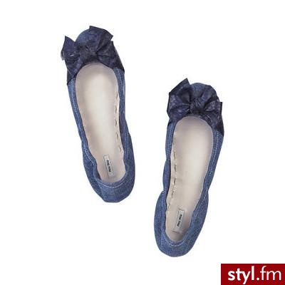 Miu Miu Denim ballerina flats - Polyvore. Pobrano ze strony: http://www.polyvore.com/miu_denim_ballerina_flats/thing?id=14141212 - Pozostałe Buty Moda