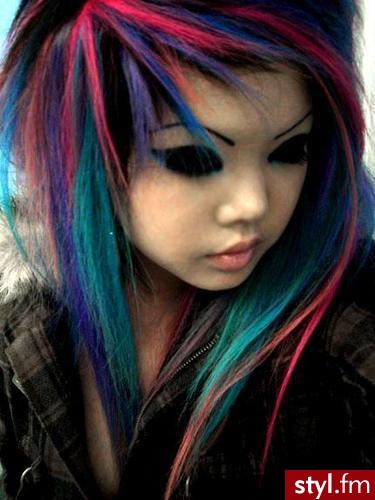 EMO Alternatywne Średnie Fryzury