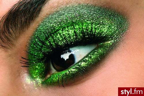 green glitter - Wieczorowe Makijaże