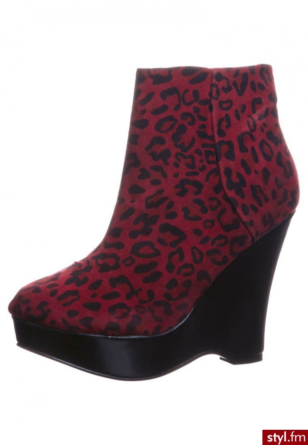 Even&Odd Botki na koturnie czerwony - Botki Buty Moda