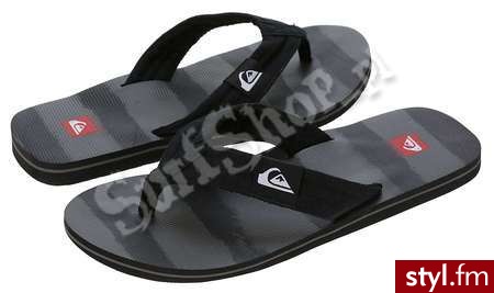 QUIKSILVER klapki LAYBACK COLLECTIVE 2012 46 BLK/GREY/BLK MĘSKIE - Klapki Buty Moda