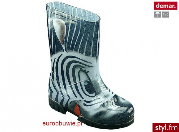 DEMAR Obuwie Dziecięce Kalosze DM-036-TP-S zebra odcienie szarosci - Kalosze Buty Moda