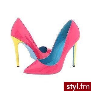 Buty na obcasie. Dla odważnych, takie kolorowe =) Firma: brak ;/ - Pozostałe Buty Moda