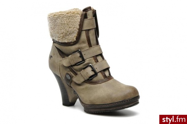 Mustang shoes PÓŁBUTY I BOTKI RAPHAELLE BY (Beżowy) - Botki Buty Moda