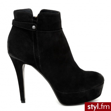 Venezia BOTKI NA PLATFORMIE 7734 CAM NERO - Botki Buty Moda