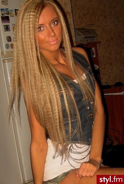 Blond Rozpuszczone Proste Na co dzień Długie Fryzury