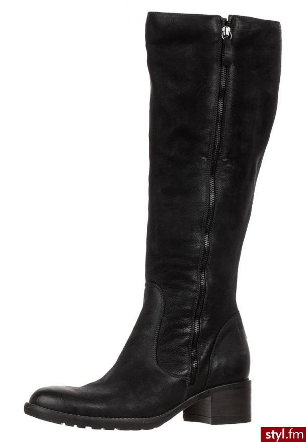 Pier One Kozaki czarny - Kozaki Buty Moda