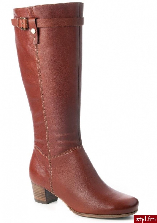 Kolding Cognac KOZAKI BEŻOWY - Kozaki Buty Moda