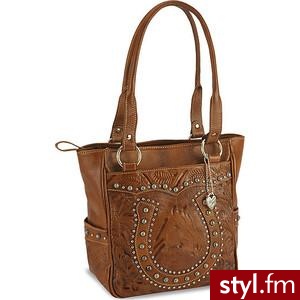 American West studded horseshoe leather tote bag - Polyvore. Pobrano ze strony: http://www.polyvore.com/american_west_studded_horseshoe_leather/thing?id=32669588 - Misz-masz