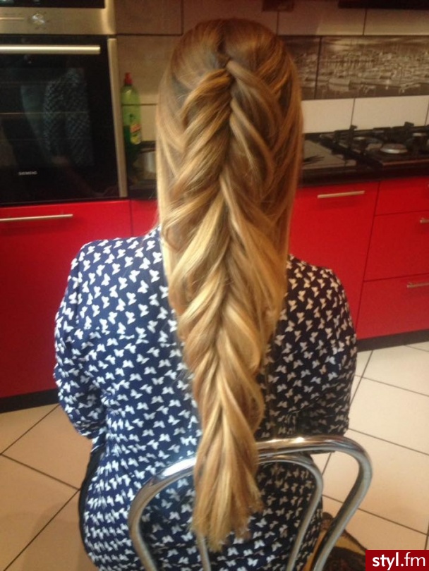 Blond Warkocze Proste Na co dzień Długie Fryzury