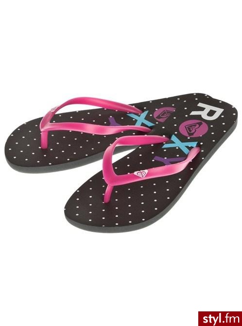 ROXY Japonki Klapnki LOGO TRB-black Basen Plaża - Klapki Buty Moda