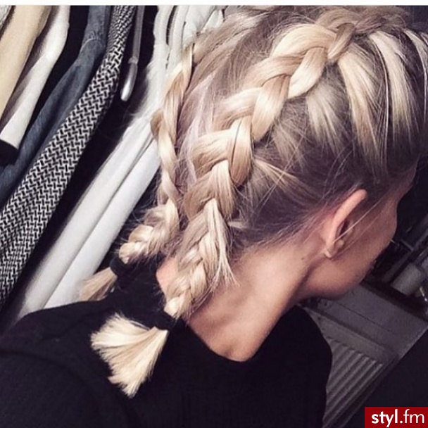 Blond Warkocze Proste Na co dzień Średnie Fryzury