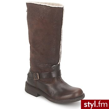 Kickers BUTY RICHY Brunatny - Kozaki Buty Moda