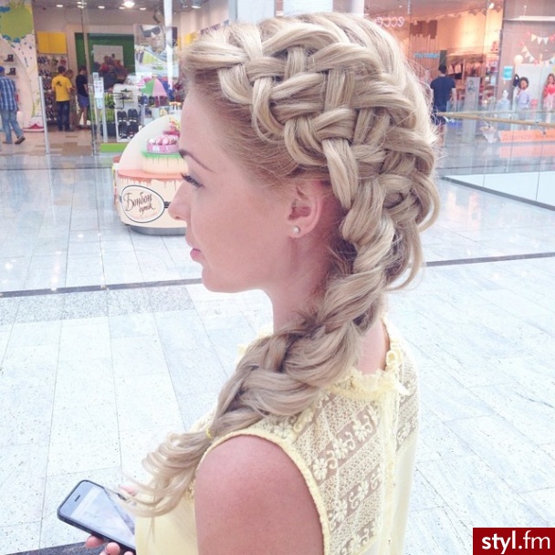 Blond Warkocze Proste Na co dzień Długie Fryzury