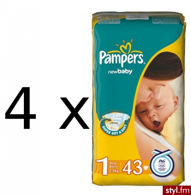 Pampers New Baby 1 Newborn - (4 X 43 Szt) 172 Szt - Bransoletki Biżuteria Moda