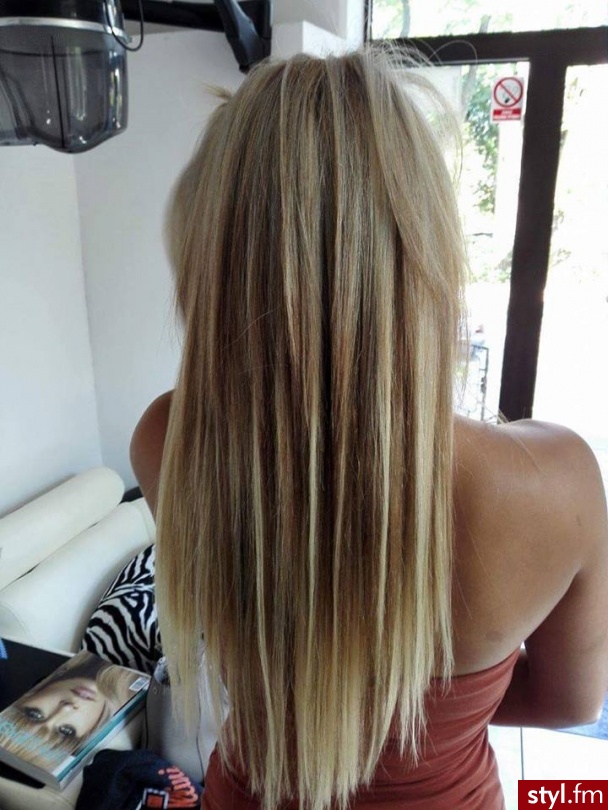 Salon Janette Chrzanów - Blond Rozpuszczone Proste Na co dzień Długie Fryzury