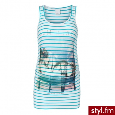 Mama Licious Bluza dla kobiet w ciąży Top PALM BEACH white/peacock blue różnokolorowy - Tuniki Ciuchy Moda